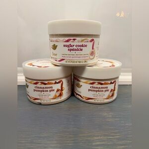 DOVE HOLIDAY Sugar Cookie Sprinkle and Cinnamon Pumpkin Pie Body Scrubs